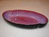 Frankoma 205 oriental bowl, black with redbud interior